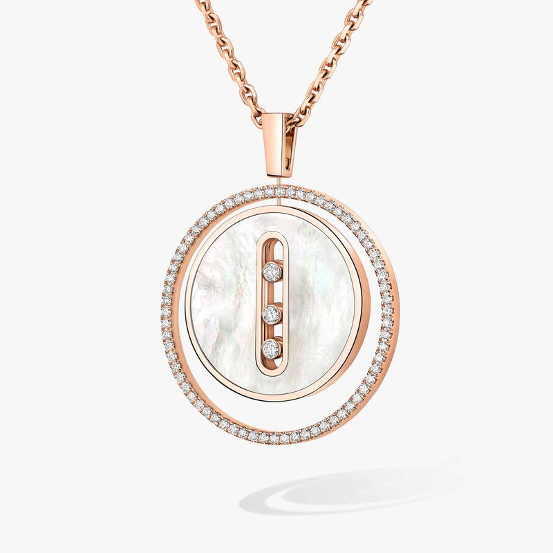 Collier Femme Or Rose Diamant Lucky Move MM Nacre blanche 10834-PG