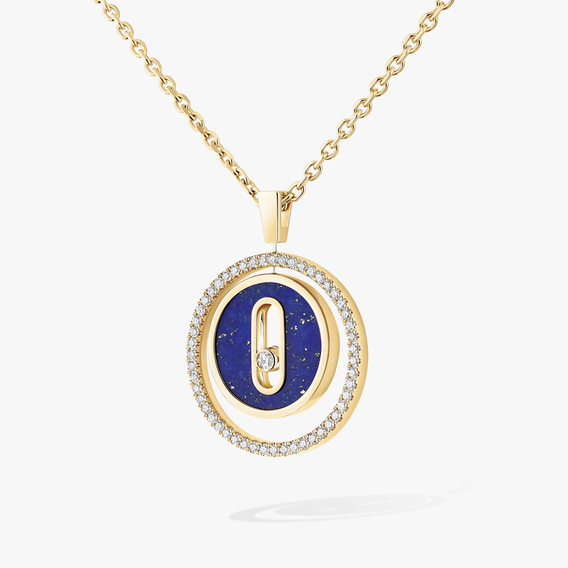 Collier Femme Or Jaune Diamant Lucky Move PM Lapis Lazuli 11978-YG