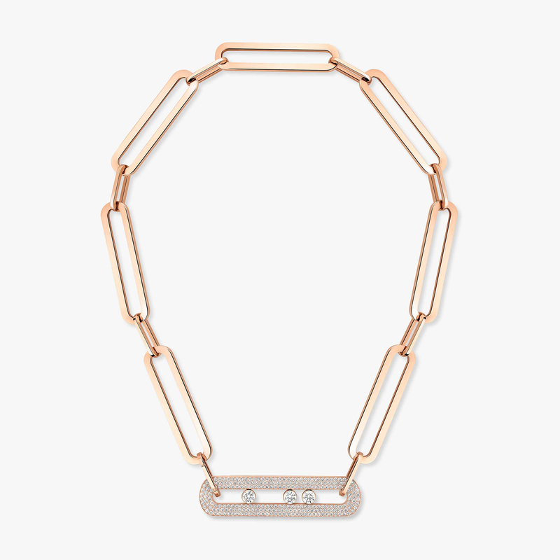 Move 10th Anniversary XL Pink Gold For Her Diamond Necklace 06768-PG