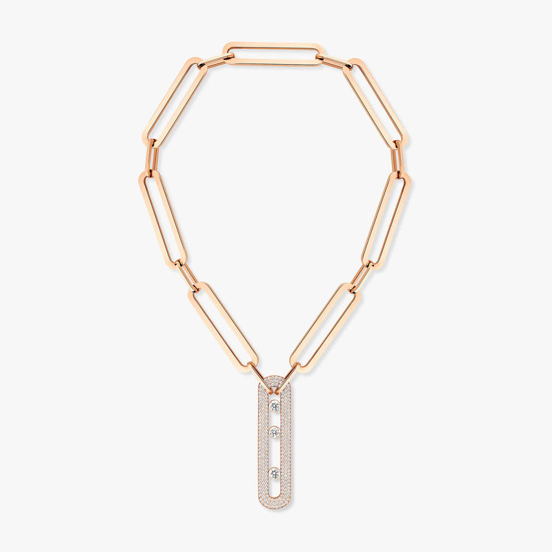 Move 10th Anniversary XL Pink Gold For Her Diamond Necklace 06768-PG
