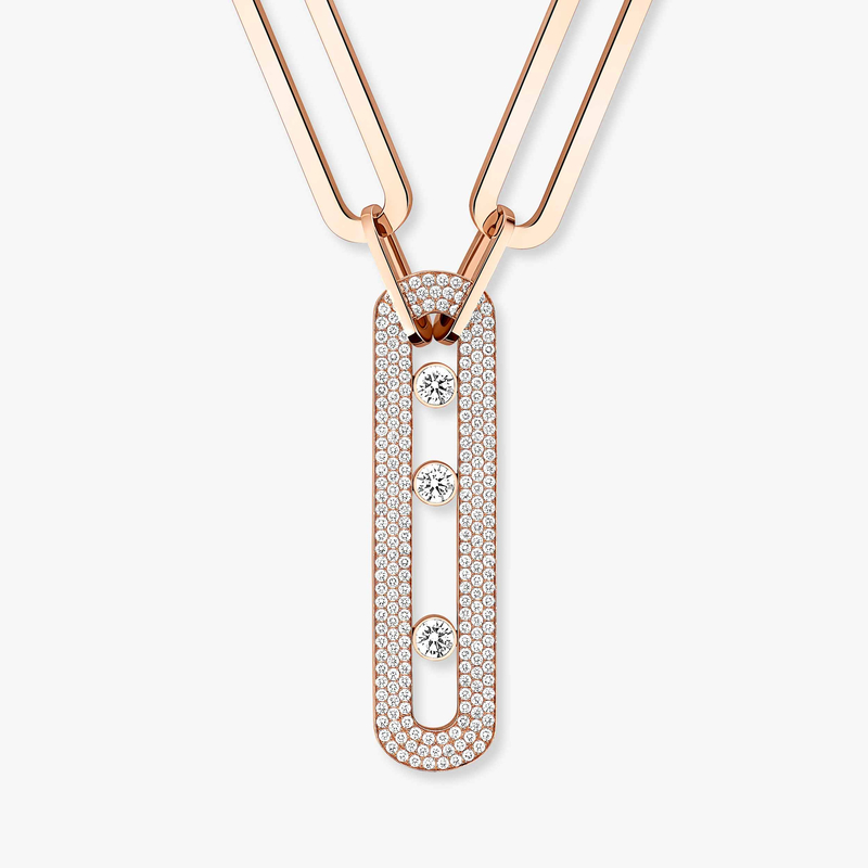 Move 10th Anniversary XL Pink Gold For Her Diamond Necklace 06768-PG