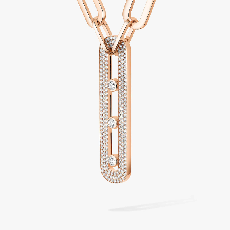 Move 10th Anniversary XL Pink Gold For Her Diamond Necklace 06768-PG