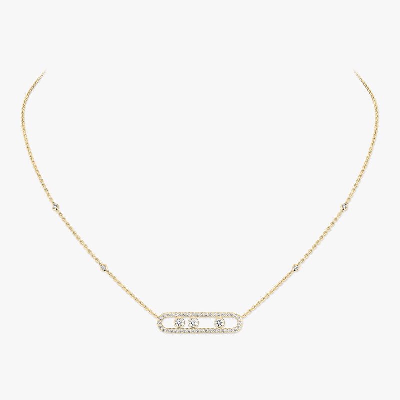 Collier Femme Or Jaune Diamant Move Pavé 03994-YG
