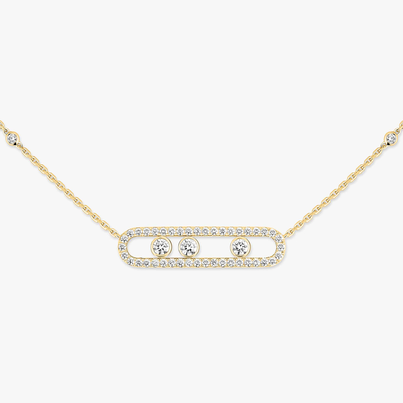 Collier Femme Or Jaune Diamant Move Pavé 03994-YG