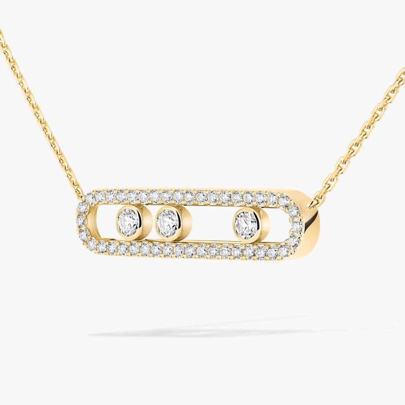 Collier Femme Or Jaune Diamant Move Pavé 03994-YG
