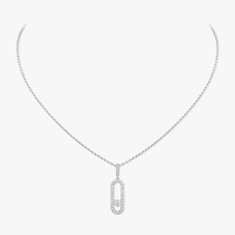 Collier pendentif Move Uno pavé, grand modèle