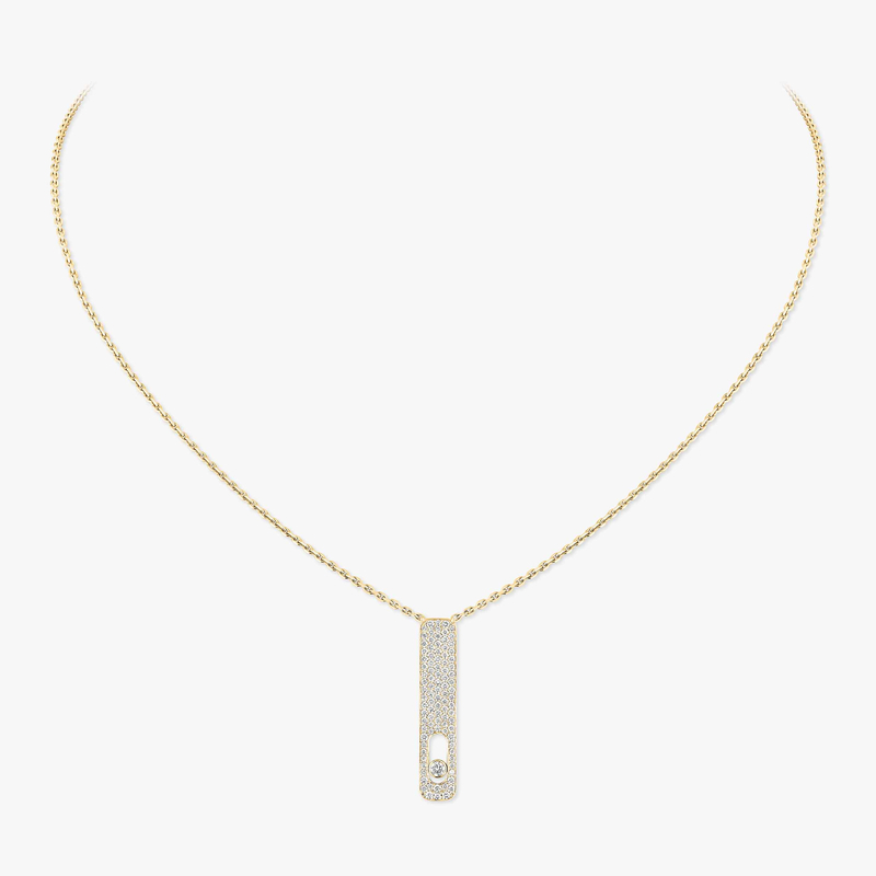 My First Diamond Pavé  Yellow Gold For Her Diamond Necklace 07520-YG