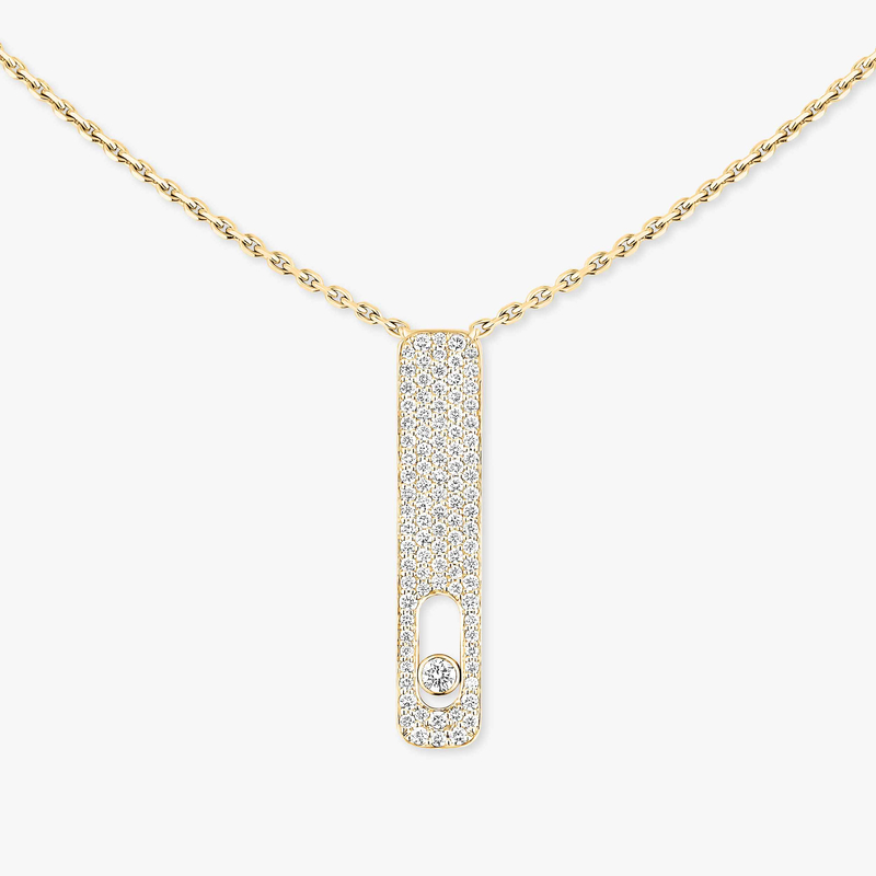 My First Diamond Pavé  Yellow Gold For Her Diamond Necklace 07520-YG