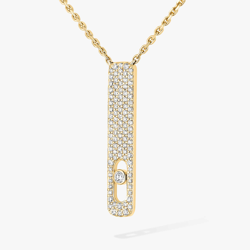 My First Diamond Pavé  Yellow Gold For Her Diamond Necklace 07520-YG