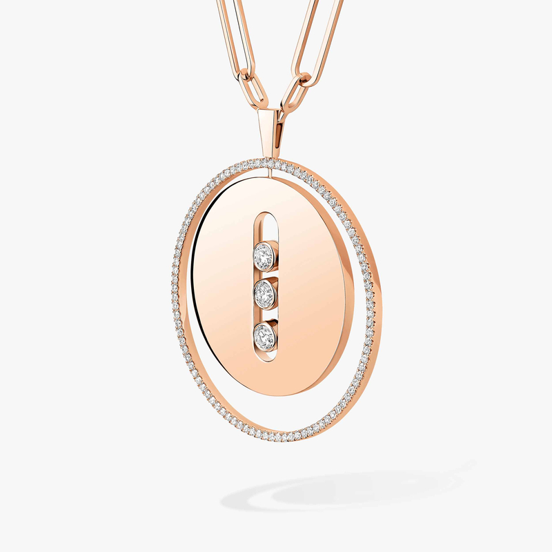 Collier Femme Or Rose Diamant Sautoir Lucky Move GM 10126-PG