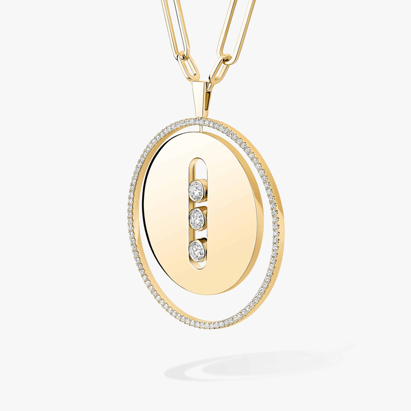 Lucky Move Long Necklace LM Yellow Gold For Her Diamond Necklace 10126-YG