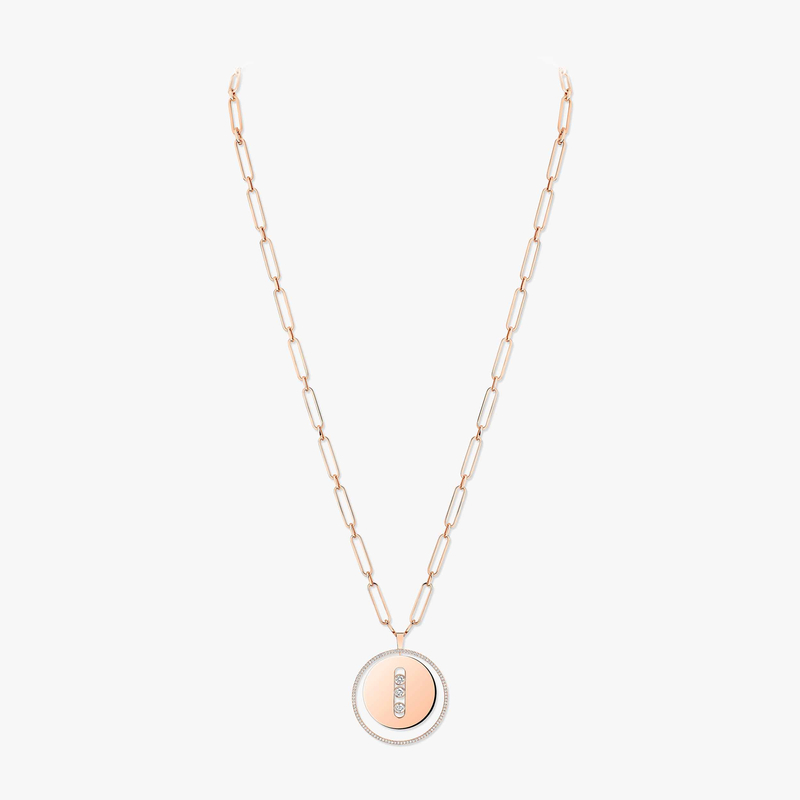 Collier Femme Or Rose Diamant Sautoir Lucky Move GM 10126-PG