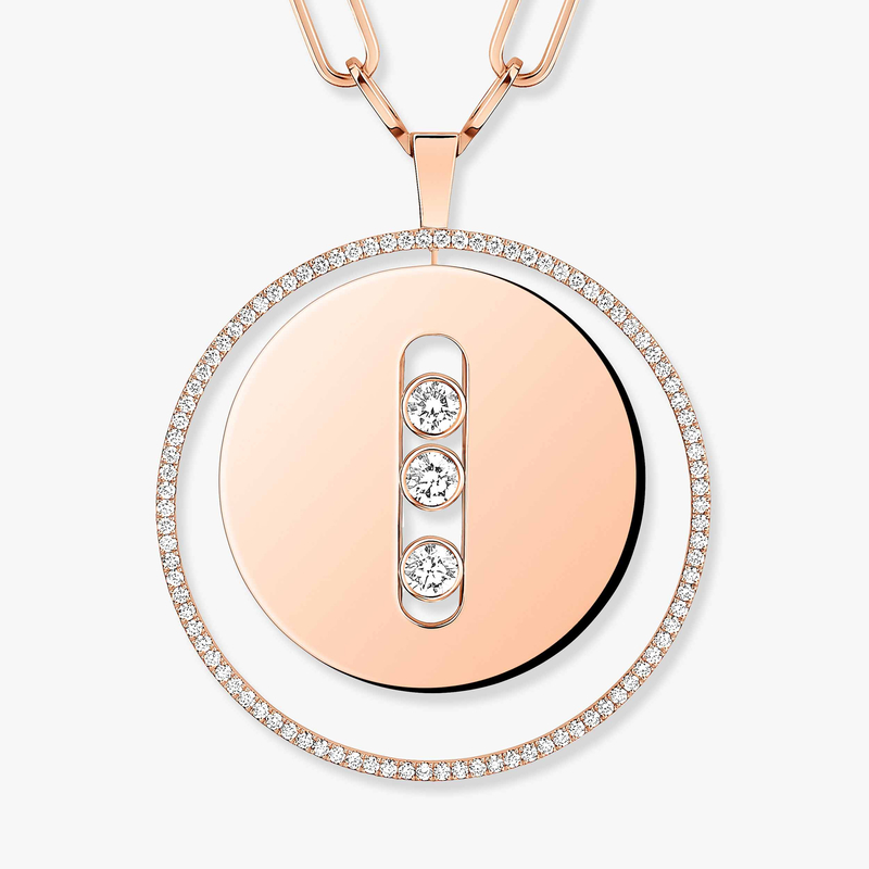 Collier Femme Or Rose Diamant Sautoir Lucky Move GM 10126-PG