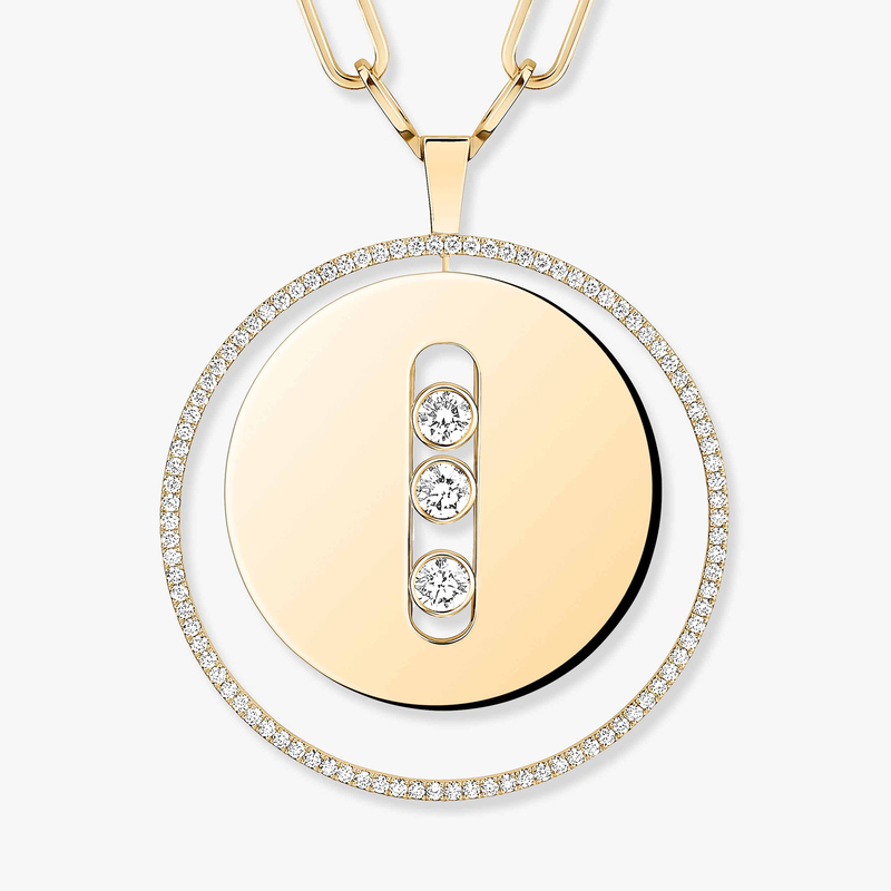 Lucky Move Long Necklace LM Yellow Gold For Her Diamond Necklace 10126-YG