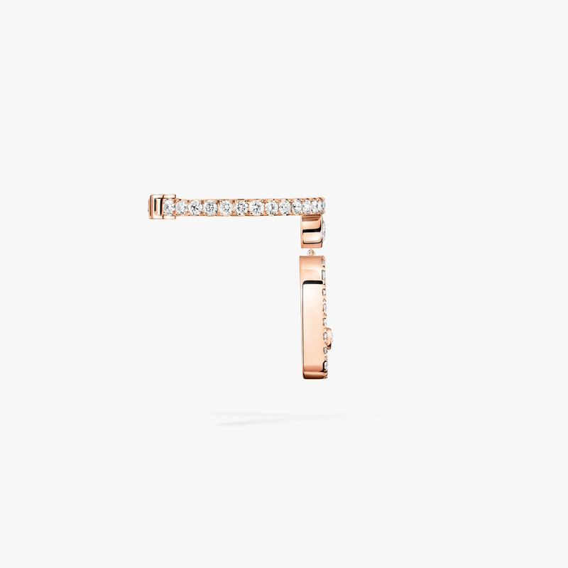 Boucles d'oreilles Femme Or Rose Diamant Mono Clip Move Uno Pampille Pavé 11162-PG
