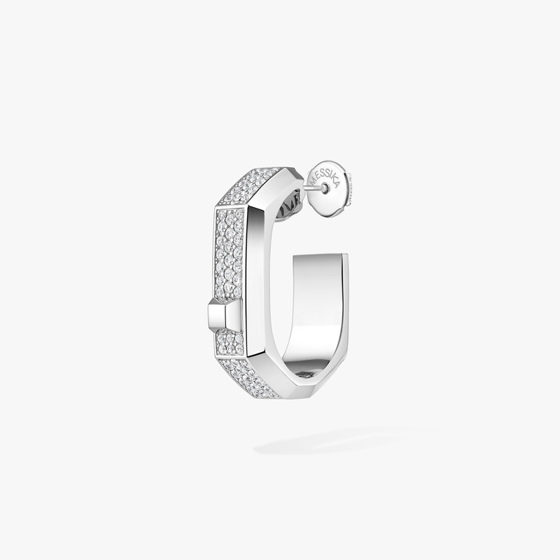 Mono boucle d'oreille Moderniste pavée, moyen modèle