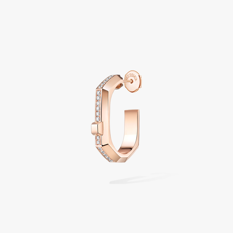 Moderniste single pavé hoop earring small
