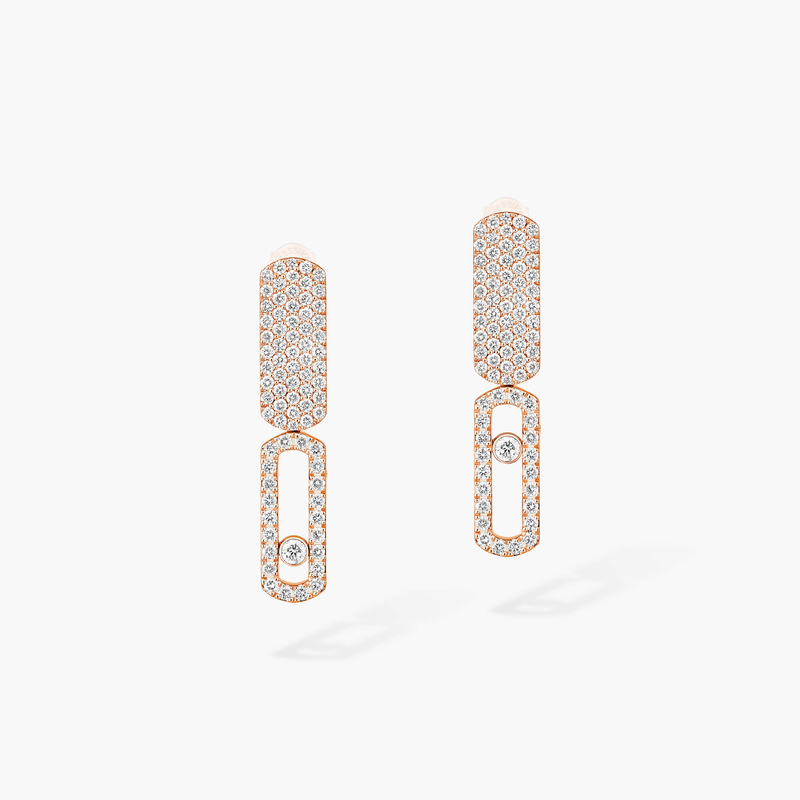 Boucles d'oreilles Femme Or Rose Diamant Imperial Move PM 13930-PG