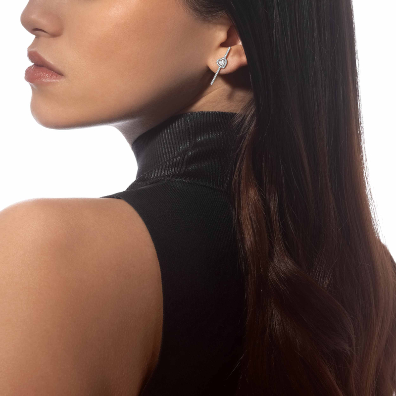 Joy cœur 0.15-carat single diamond pavé earring