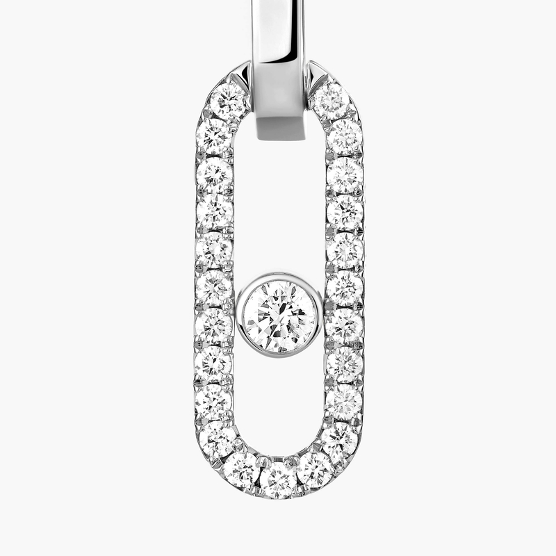 Boucles d'oreilles Femme Or Blanc Diamant Boucles d'oreilles transformables Move Link 13678-WG