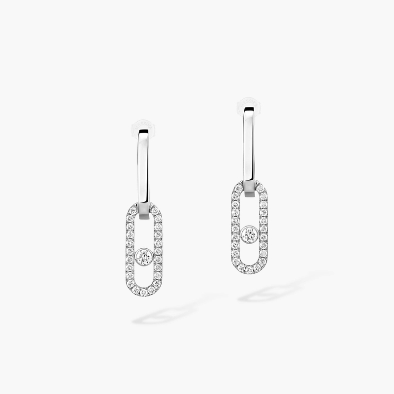 Boucles d'oreilles Femme Or Blanc Diamant Boucles d'oreilles transformables Move Link 13678-WG