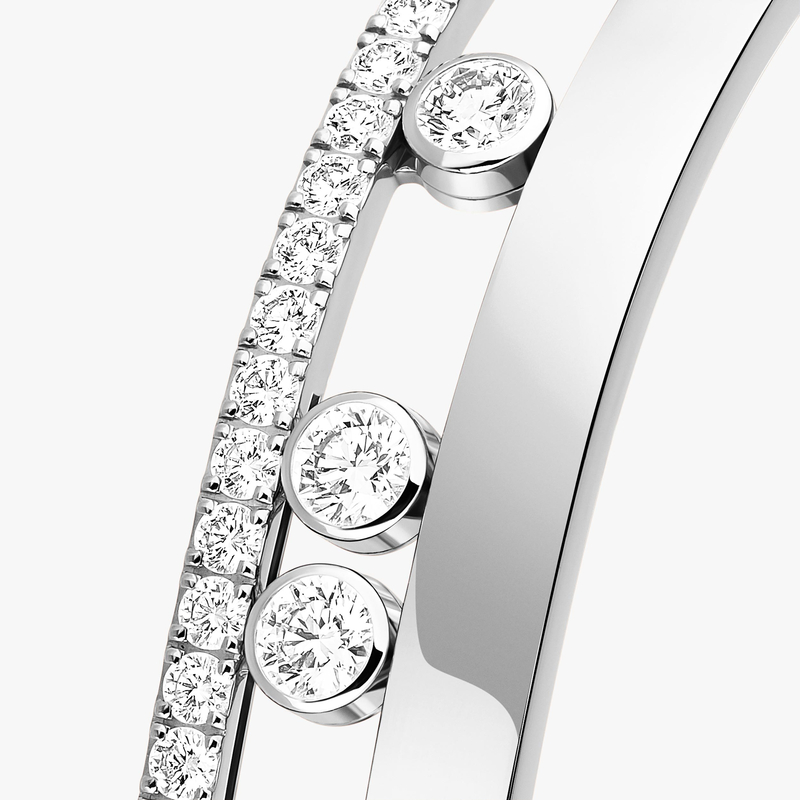 Bracelet Femme Or Blanc Diamant Bangle Move Romane GM  06747-WG