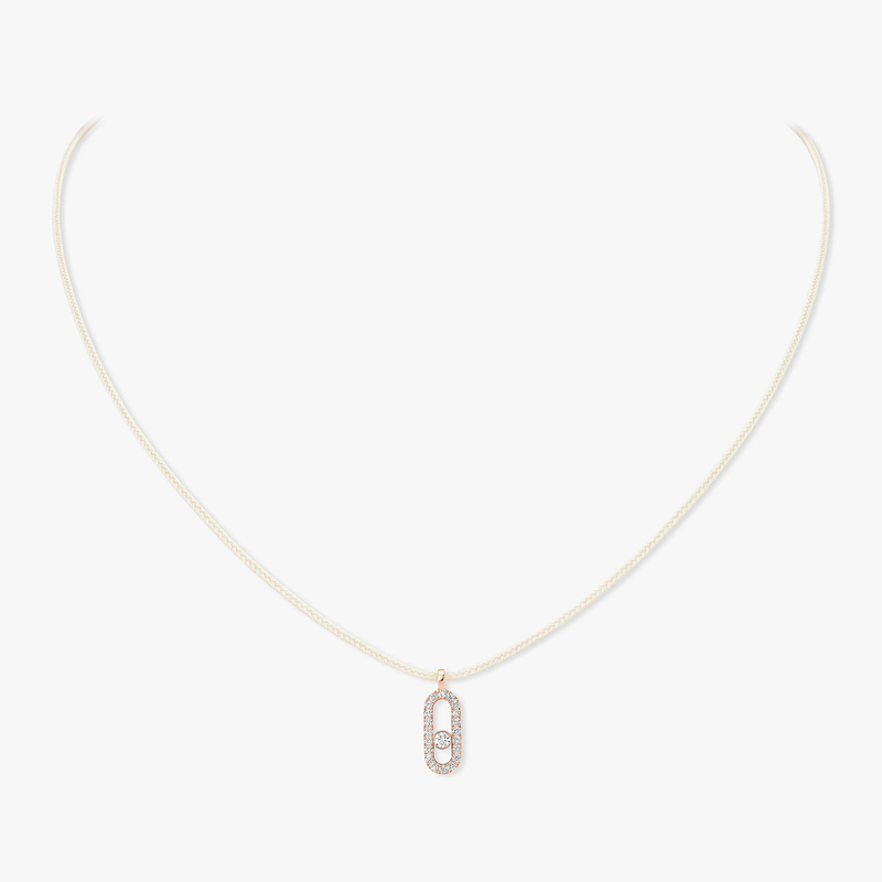 Messika Care(s) cream cord pavé necklace