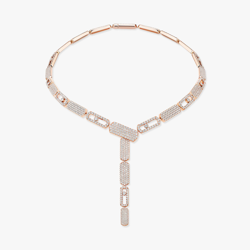 Imperial Move pavé tie necklace large