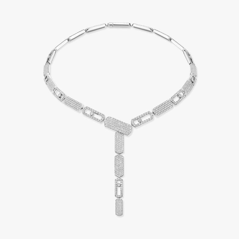 Imperial Move pavé tie necklace large