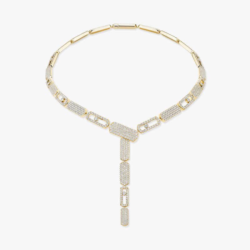 Imperial Move pavé tie necklace large