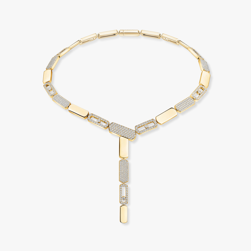 Imperial Move pavé tie necklace small