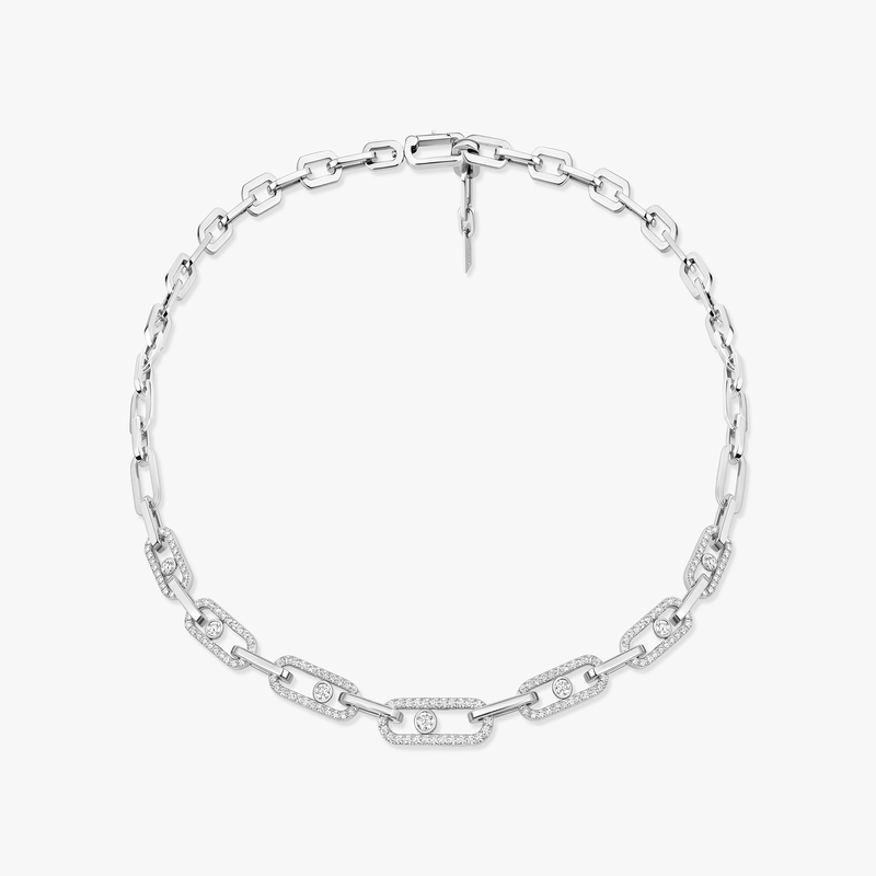 Move Link pavé necklace