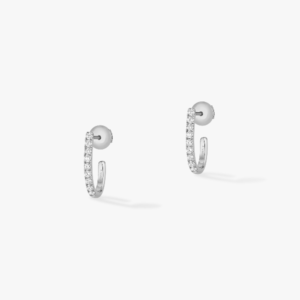 Earrings For Her White Gold Diamond Gatsby XS Hoop 05741-WG