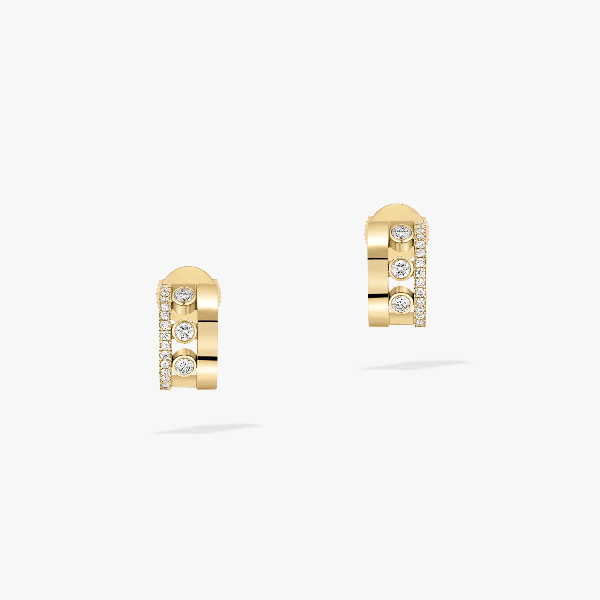 Earrings For Her Yellow Gold Diamond Move Romane Mini Hoops 07178-YG