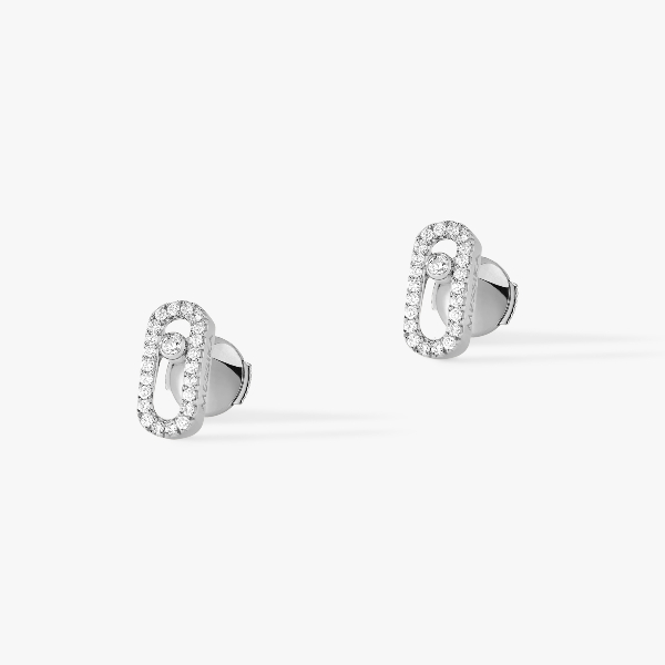 Boucles d'oreilles Femme Or Blanc Diamant Puces Move Uno 05634-WG