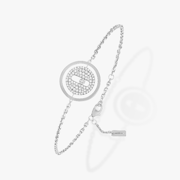 Bracelet Femme Or Blanc Diamant Lucky Move Pavé PM 07541-WG