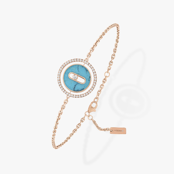 Lucky Move SM Turquoise  Pink Gold For Her Diamond Bracelet 11652-PG