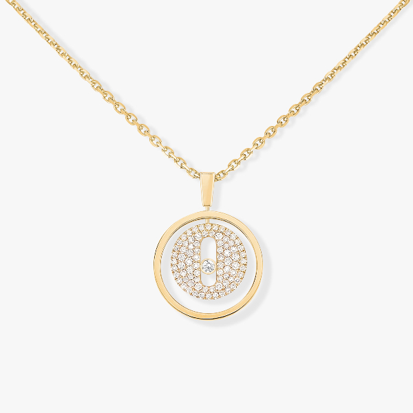 Necklace For Her Yellow Gold Diamond Lucky Move SM Pavé 07397-YG