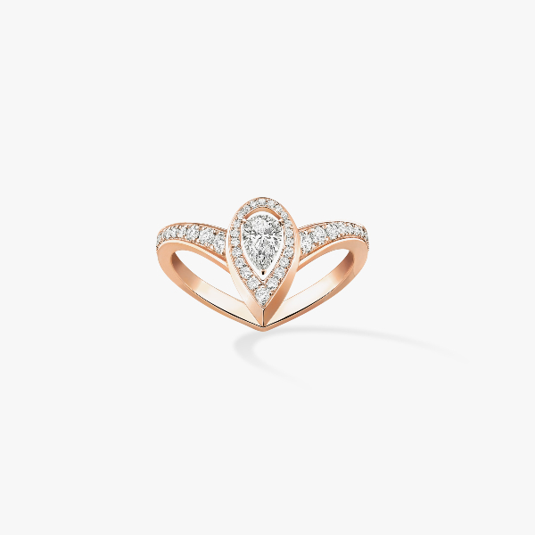 Fiery 0.10ct Pink Gold For Her Diamond Ring 12086-PG