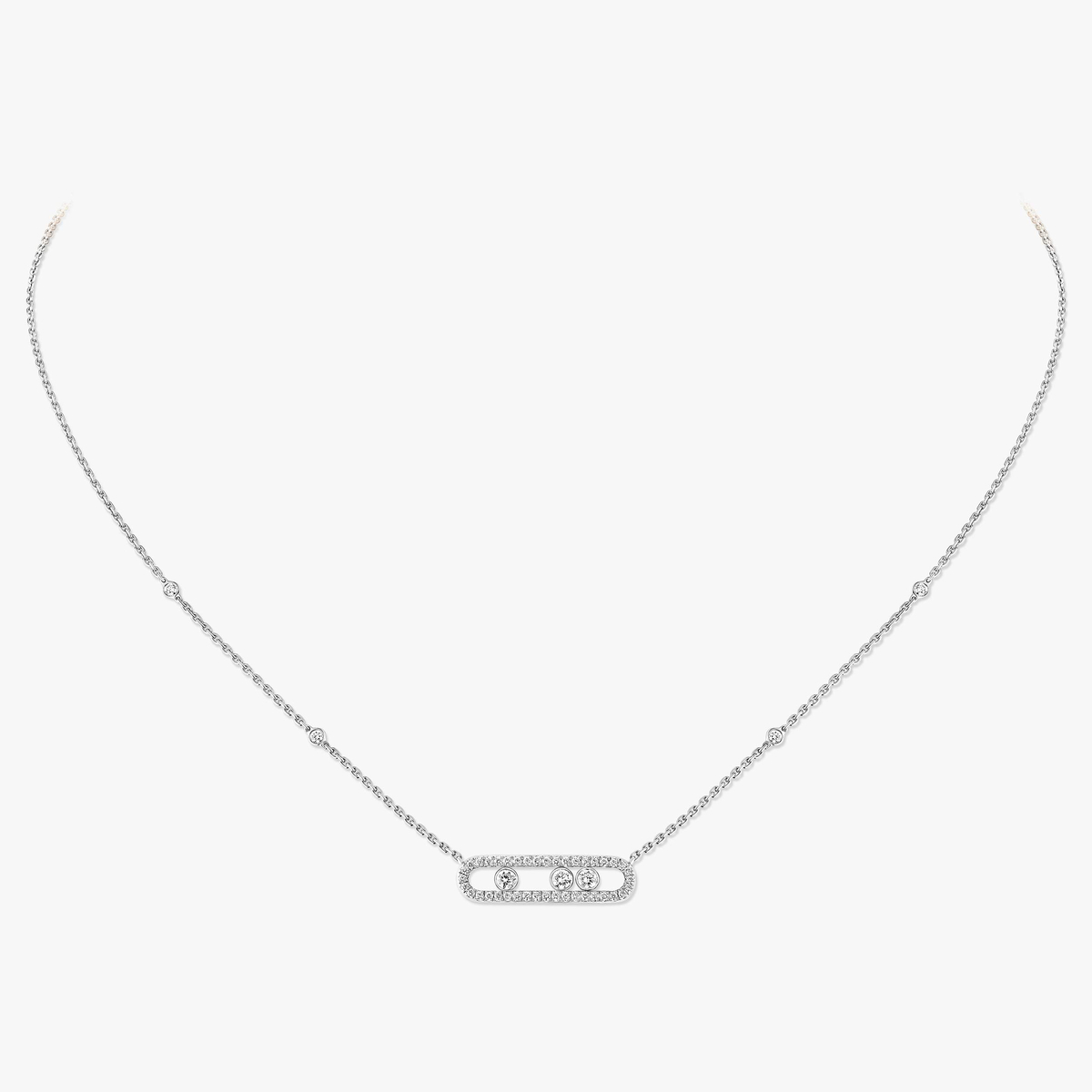 Baby Move pavé necklace — 04322-WG