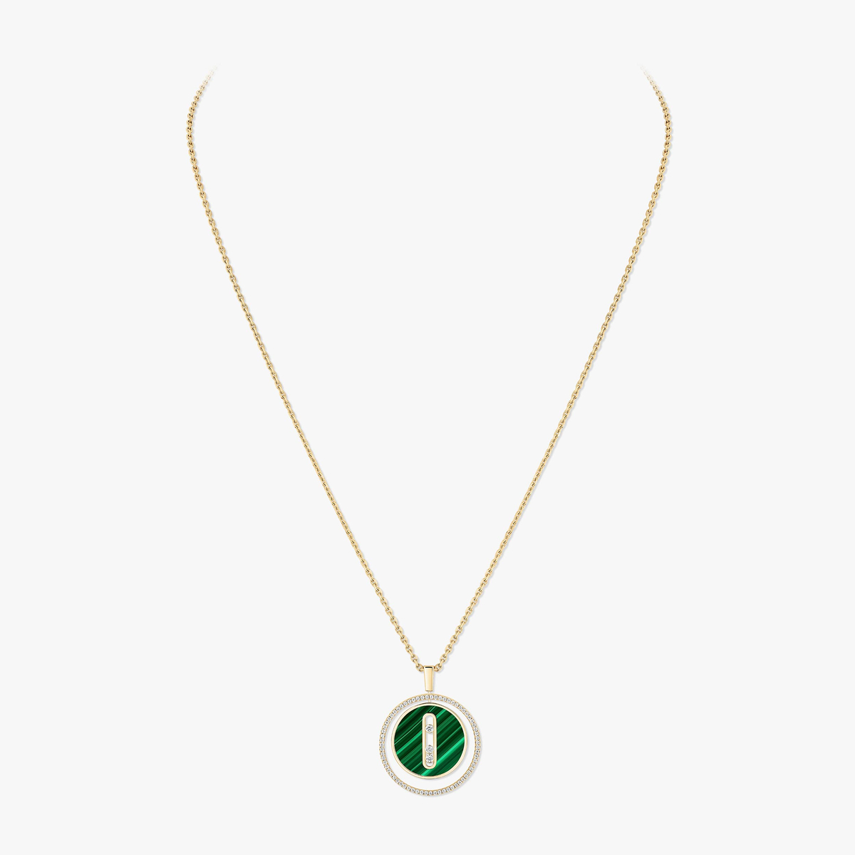 Lucky Move malachite necklace medium — 10840-YG