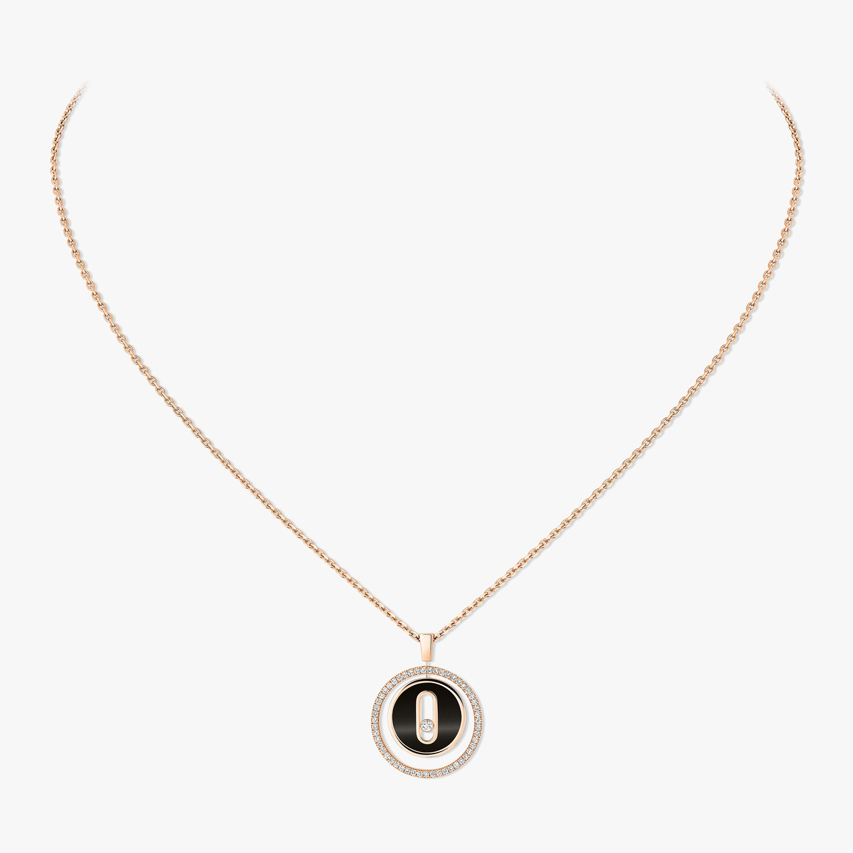 Lucky Move onyx necklace small — 12317-PG