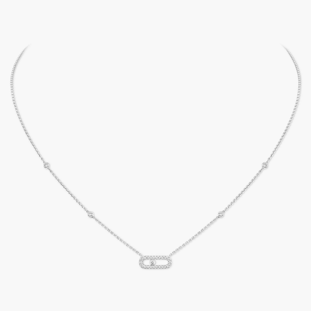Move Uno pavé necklace — 04708-WG