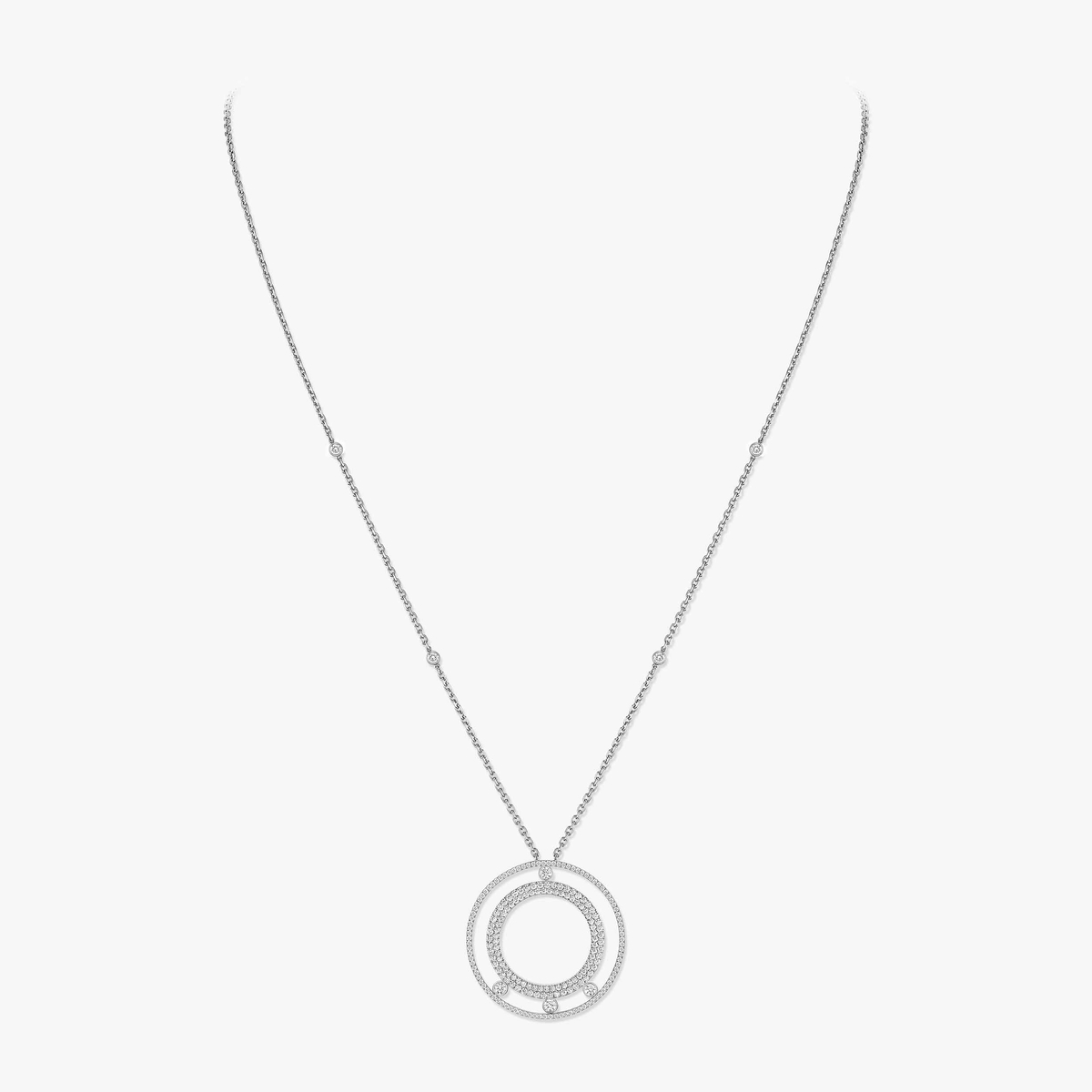 Move Romane long pavé necklace — 11317-WG
