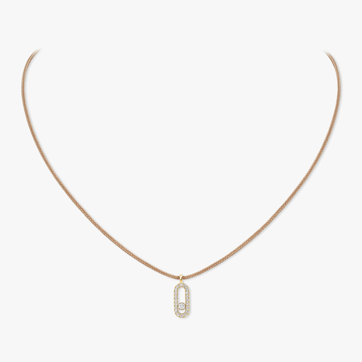 Care(s) beige cord pavé necklace — 14105-YG
