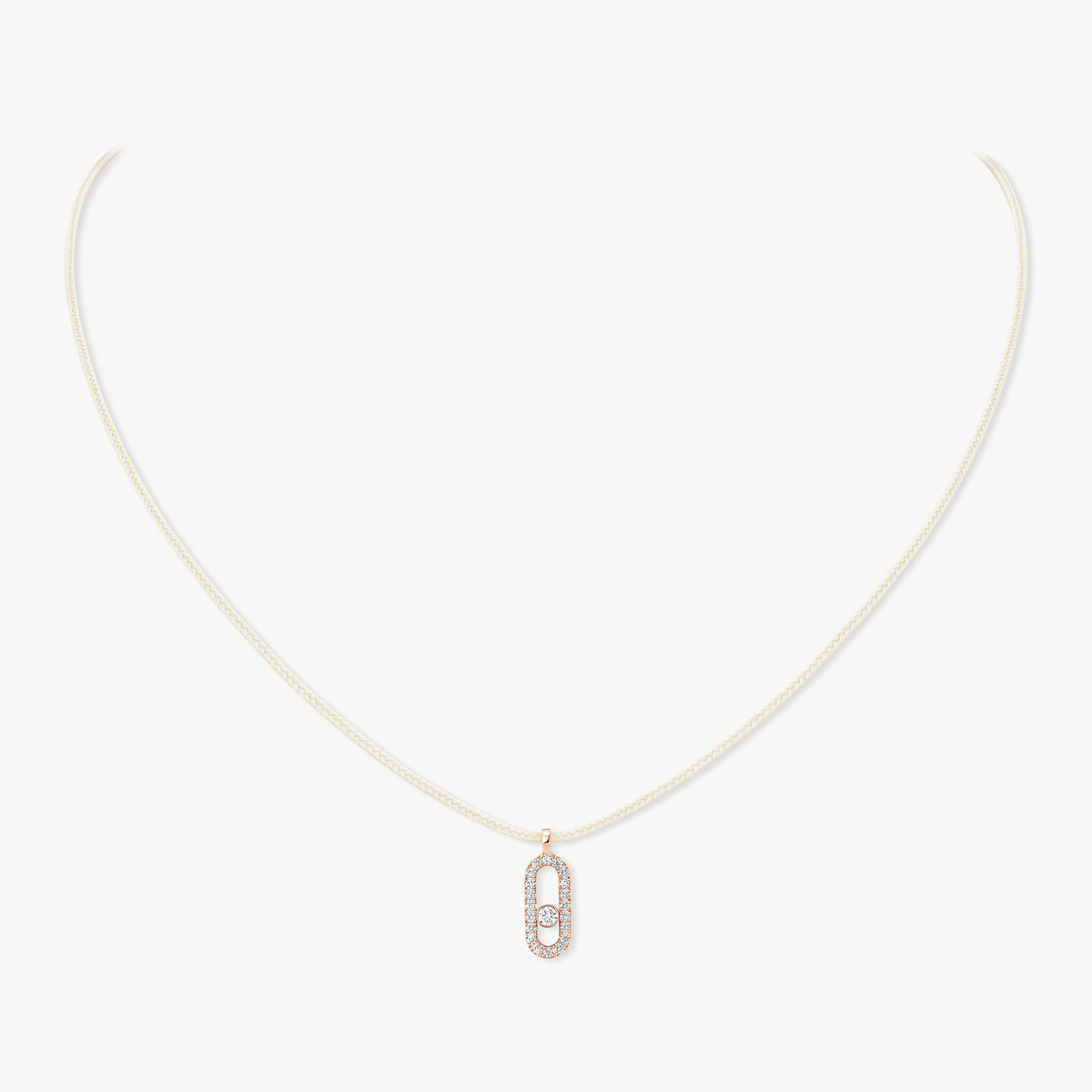 Care(s) cream cord pavé necklace — 14104-PG