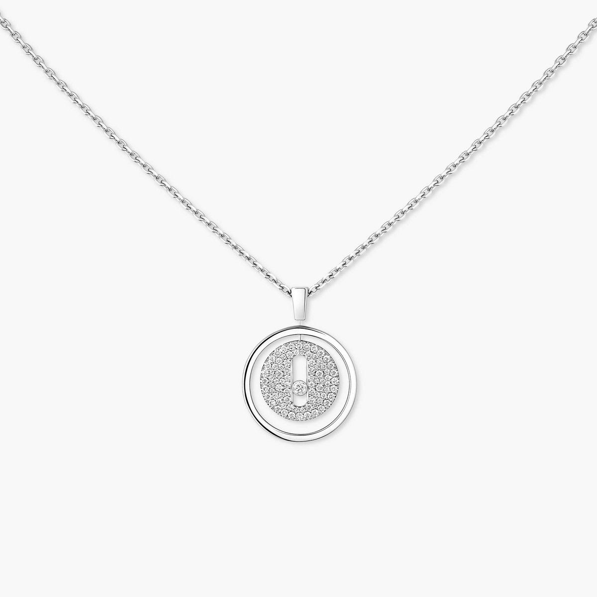 Lucky Move pavé necklace small — 07397-WG