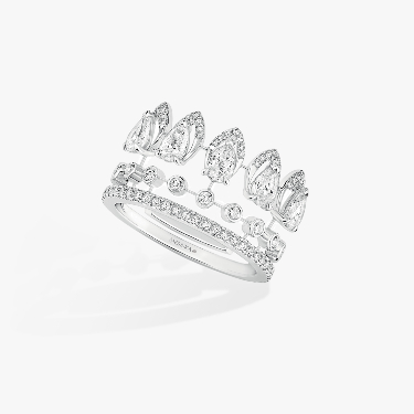Кольцо Для нее Белое золото Бриллиантами Обручальное кольцо Desert Bloom 07364-WG