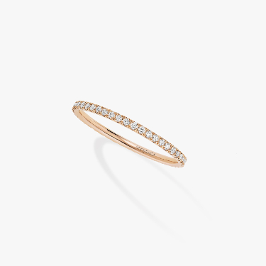خاتم امرأة ذهب وردي الماس خاتم زواج Gatsby صغير جدًّا 05064-PG