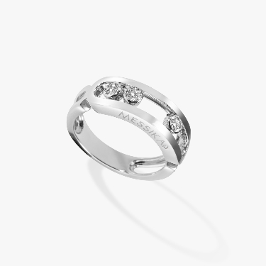 Bague Femme Or Blanc Diamant Move Classique 03998-WG